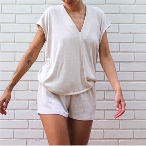 Zara Knit V Neck Top and Shorts (set)